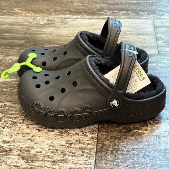Crocs Baya Lined Clog Relaxed Fit‎ Fleece Cozy Hike Camp Black Womens Size 7 NWT - Picture 7 of 9